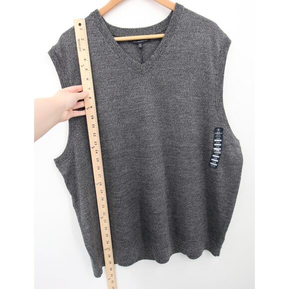 Hart Schaffner Marx Sweater Vest Gray Merino Wool Sleeveless Big & Tall 2XB - Picture 4 of 11